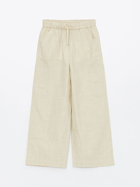 LCW Kids Elasticated Waist Wideleg Girls' Trousers - S4DF50Z4-G6A