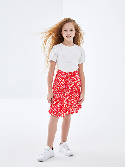 LCW Kids Beli Lastikli Çiçekli Kız Çocuk Etek - S4DF73Z4-LTQ