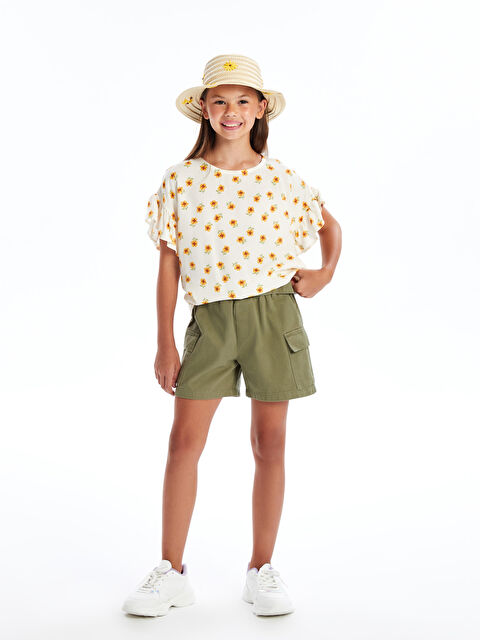 LCW Kids Beli Lastikli Kız Çocuk Şort - S4DF90Z4-GYA