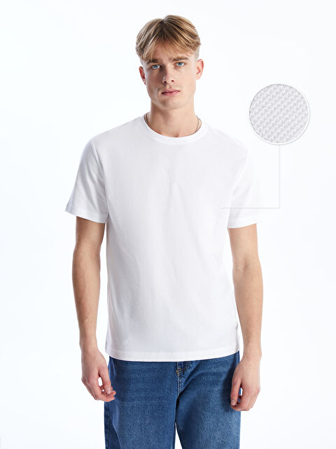 XSIDE Bisiklet Yaka Kısa Kollu Erkek Dokulu Tişört