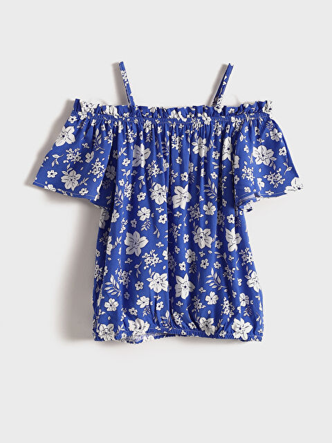 LCW Kids بلوزة قص للبنات بياقة سلاش منقوشة - S4DG12Z4-LQL