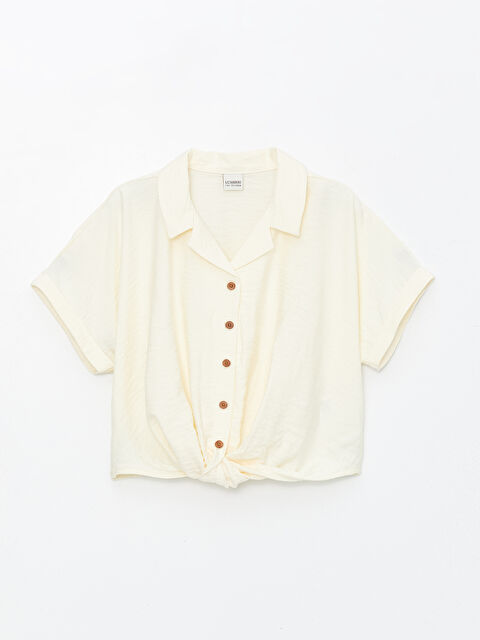 LCW Kids Basic Short Sleeve Girls' Crop Shirt - S4DG16Z4-QVB