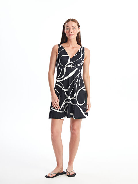 LCW DREAM V Yaka Desenli Kadın Etekli Mayo