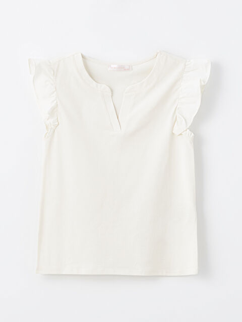 LCW DREAM Kaçık Yaka Kadın Pijama Üst - S4DI06Z8-FR4