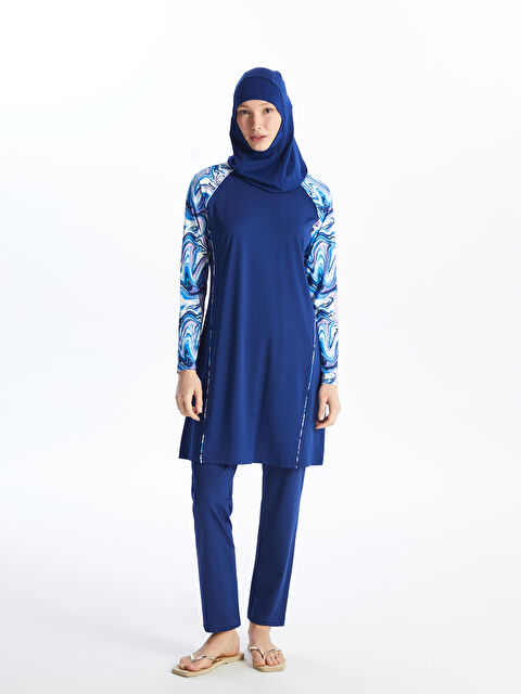 LCW DREAM Dik Yaka Desenli Kadın Tesettür Mayo Takımı - S4DJ83Z8-R44