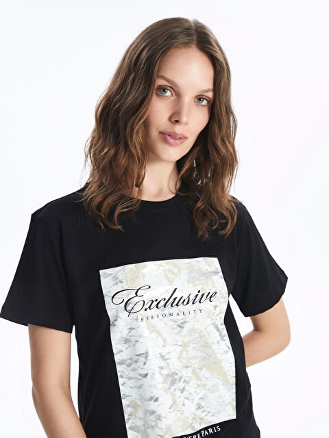 LCW Vision Crew Neck Printed Short Sleeve Women's T-Shirt - S4DK22Z8-CVL