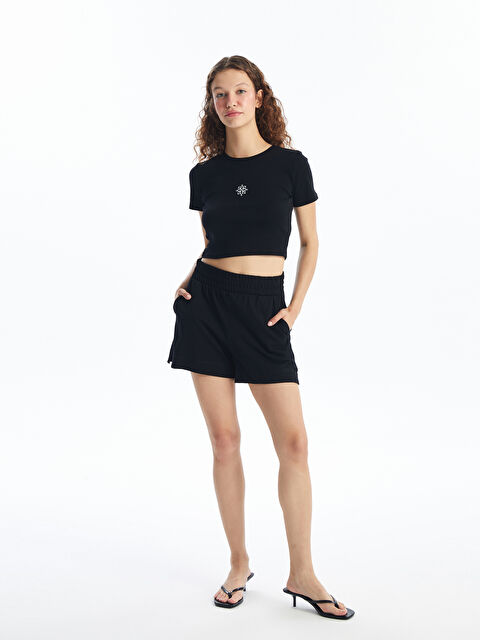 LCW Vision Kadın Beli Lastikli Düz Şort - S4DK24Z8-CVL