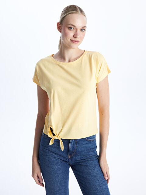 LCW ECO Crew Neck Plain Short Sleeve Women's T-Shirt - S4DK31Z8-FRE