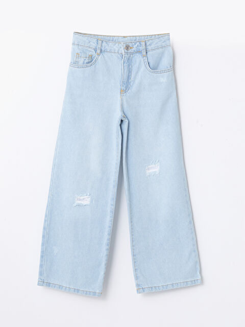 LCW Kids Girl's Jean Trousers with Adjustable Elastic Waist - S4DL04Z4-311