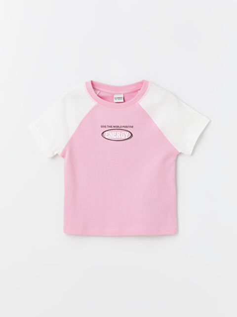 LCW Kids Crew Neck Printed Short Sleeve Girls' T-Shirt - S4DL24Z4-QY8