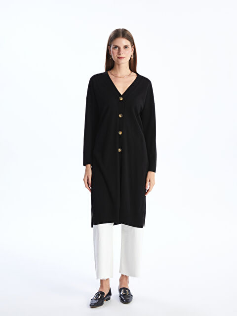 LCWAIKIKI Basic V Yaka Kadın Triko Hırka - S4DL35Z8-CVL