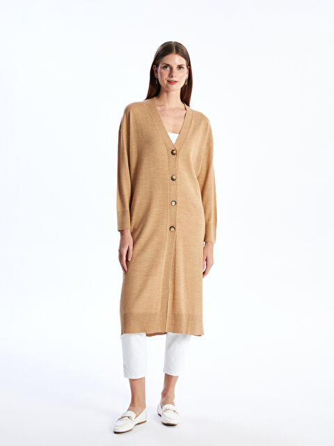 LCWAIKIKI Basic V Yaka Kadın Triko Hırka - S4DL35Z8-VJ4