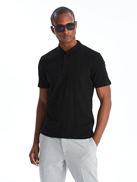 LCW Vision Polo Neck Short Sleeve Patterned Men's T-Shirt - S4DL41Z8-CVL