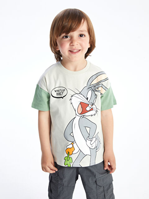 LCW Kids Crew Neck Bugs Bunny Printed Baby Boys' T-Shirt - S4DM07Z1-FYS