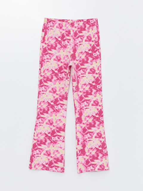 LCW Kids Beli Lastikli Batik Desenli İspanyol Paça Kız Çocuk Tayt - S4DM49Z4-F9C