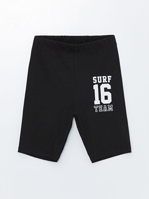 LCW Kids Elastic Waist Printed Girls' Short Leggings - S4DM60Z4-CVL