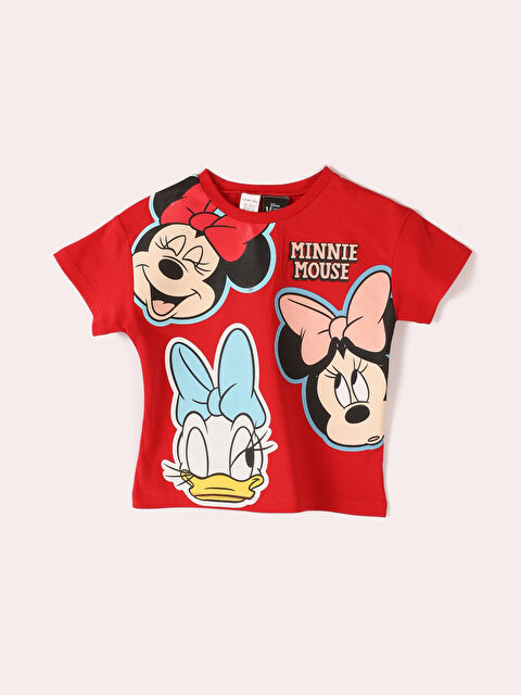 LCW Kids Crew Neck Short Sleeve Mickey Mouse Printed Baby Girls' T-Shirt - S4DN65Z1-HNK