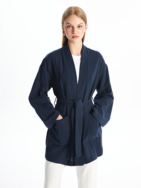 LCW Modest Şal Yaka Düz Uzun Kollu Oversize Kadın Kimono - S4DN96Z8-JY0