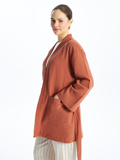 LCW Modest Şal Yaka Düz Uzun Kollu Oversize Kadın Kimono - S4DN96Z8-V0W