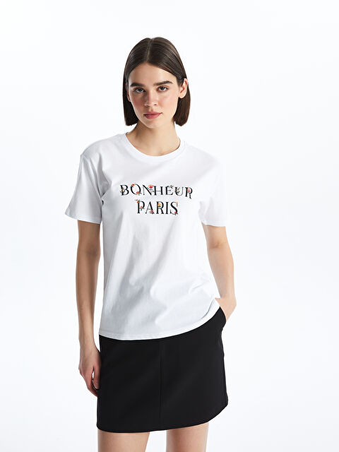 LCW Vision Crew Neck Printed Short Sleeve Women's T-Shirt - S4DO11Z8-Q6K