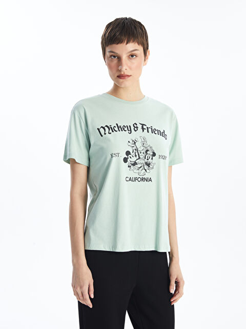 LCW Vision Crew Neck Mickey and Friends Printed Women's T-Shirt - S4DO30Z8-G4G