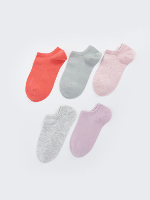 LCW DREAM Women's Plain Trainer Socks 5 Pack - S4DP63Z8-GGS