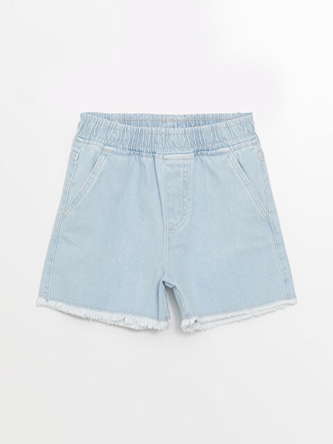 LCW Kids Beli Lastikli Kız Çocuk Jean Şort - S4DQ90Z4-311