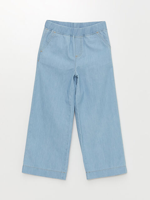 LCW Kids Beli Lastikli Wideleg Kız Çocuk Jean Pantolon - S4DQ98Z4-311