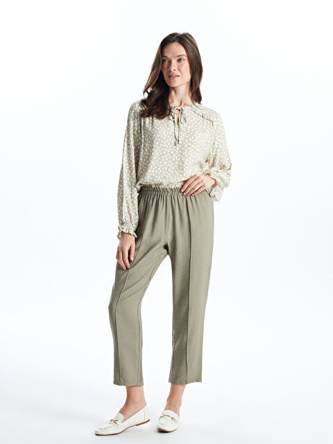 LCW Grace Beli Lastikli Rahat Kalıp Kadın Pantolon - S4DS01Z8-VEY