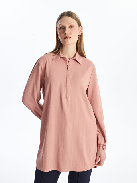 LCWAIKIKI Classic Women's Collared Neck Plain Tunic - S4DT25Z8-GDV