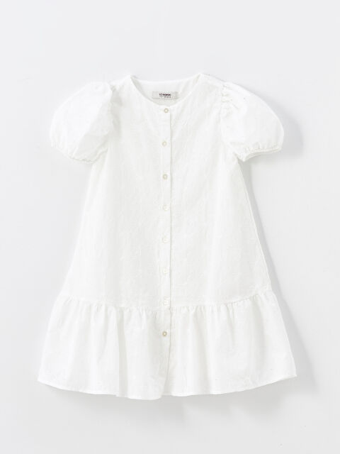 LCW Kids Bisiklet Yaka Fisto Detaylı Kız Çocuk Elbise - S4DT97Z4-FDU