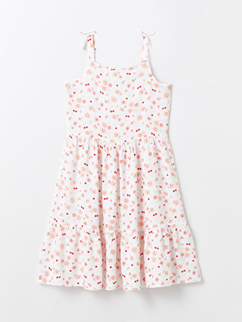 LCW Kids فستان بناتي بنقشة زهرية بياقة مربعة - S4DU01Z4-LU7
