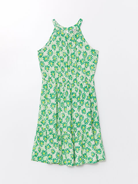 LCW Kids Halter Yaka Çiçekli Kız Çocuk Elbise - S4DU02Z4-LRA