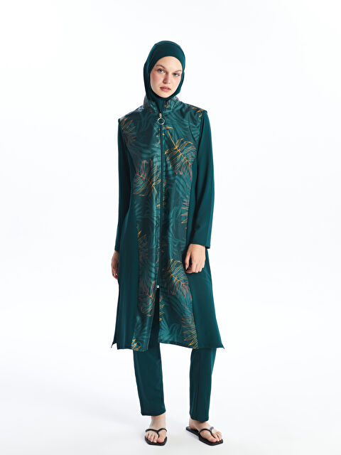 LCW DREAM Dik Yaka Desenli Kadın Tesettür Mayo Takımı - S4DV04Z8-LRJ