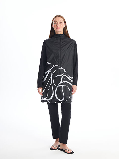 LCW DREAM Dik Yaka Desenli Kadın Tesettür Mayo Takımı - S4DV08Z8-LQJ