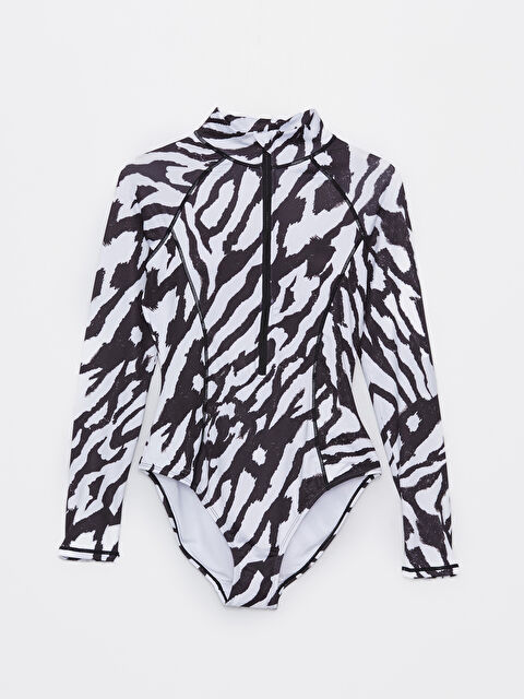 LCW DREAM Dik Yaka Desenli Kadın Tesettür Mayo Üst - S4DV41Z8-LQ9