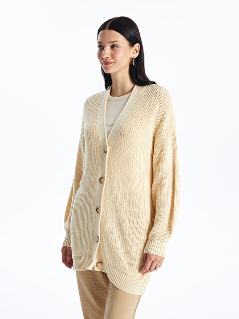 LCW Modest کاردیگان تریکۆ یاخەی V بۆ ژنان - S4DY16Z8-SGG