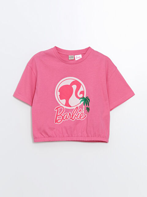 LCW Kids Majica sa okruglim izrezom Barbie štampana za devojčice - S4EA80Z4-GEV