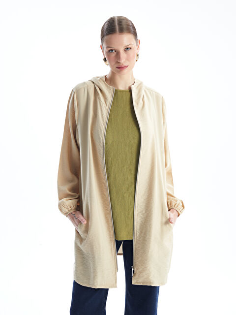 LCWAIKIKI Classic Kapüşonlu Düz Uzun Kollu Kadın Tunik - S4EB53Z8-VZH