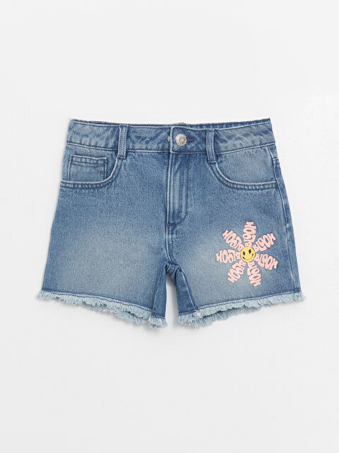 LCW Kids Printed Girl Jean Shorts - S4ED49Z4-H45