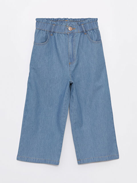 LCW Kids Джинсовые капри для девочек с эластичным поясом - S4ED65Z4-H45