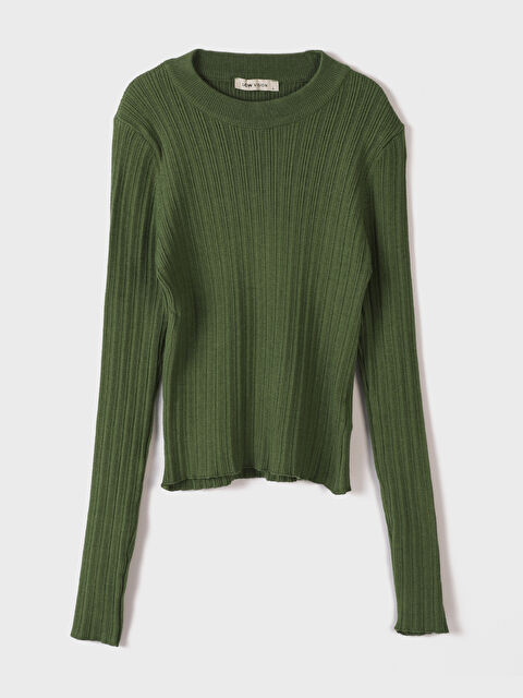 LCW Vision سترة بياقة دائرية وأكمام طويلة للسيدات - S4EF97Z8-GWK