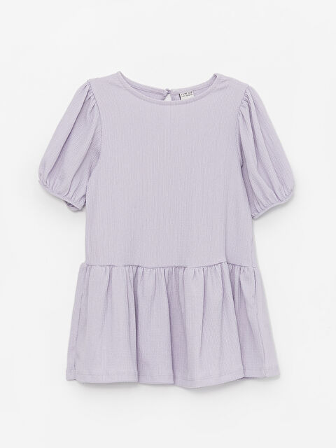 LCW ECO Bisiklet Yaka Kısa Kollu Kız Çocuk Elbise - S4EG03Z4-FHK