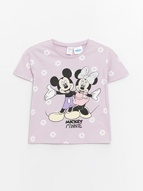 LCW Kids Футболка для дівчаток з круглим вирізом горловини, коротким рукавом і принтом Мінні Маус - S4EG37Z1-LSC