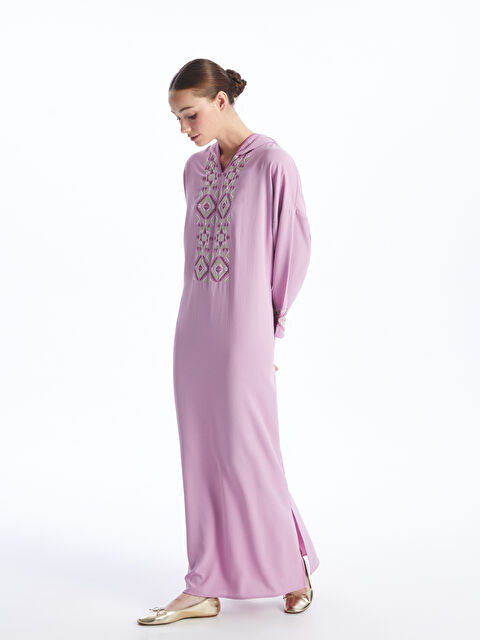 LCWAIKIKI Classic Hooded Embroidered Long Sleeve Women's Dress - S4EG66Z8-GEG