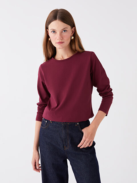 LCW ECO Crew Neck Plain Long Sleeve Women's T-Shirt - S4EG87Z8-S53