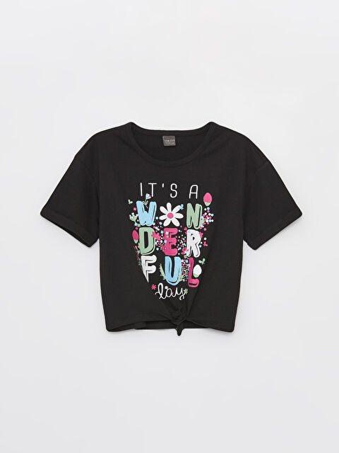 LCW ECO Crew Neck Printed Short Sleeve Girls' T-Shirt - S4EG88Z4-CVL