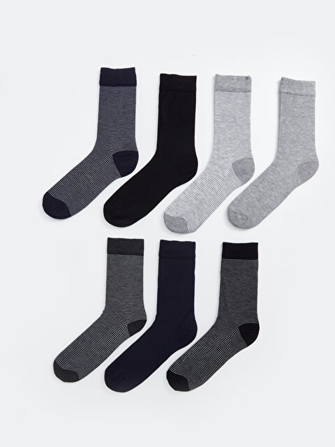 LCW ACCESSORIES Çizgili Bambu Erkek Soket Çorap 7'li - S4EH50Z8-K00