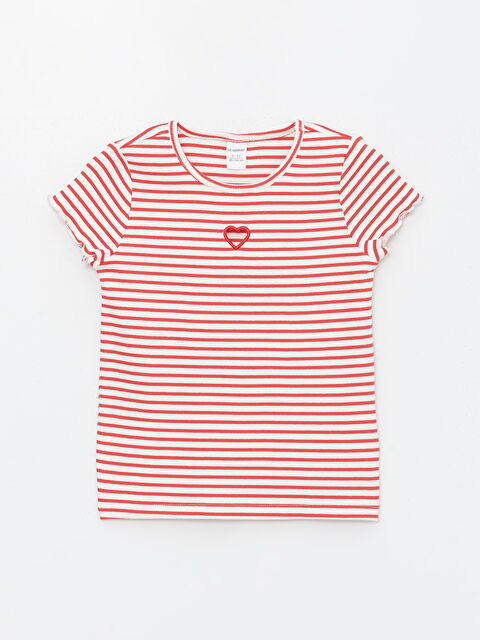LCW Kids Crew Neck Short Sleeve Striped Baby Girls' T-Shirt - S4EH75Z1-LJE