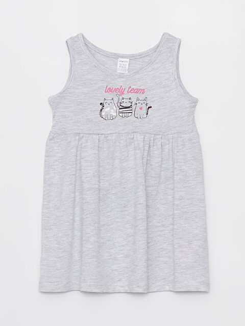 LCW ECO Bisiklet Yaka Baskılı Kız Bebek Elbise - S4EH88Z1-CT3